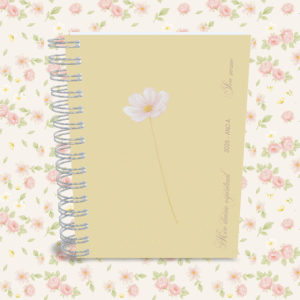 Diário espiritual capa margarida rosa