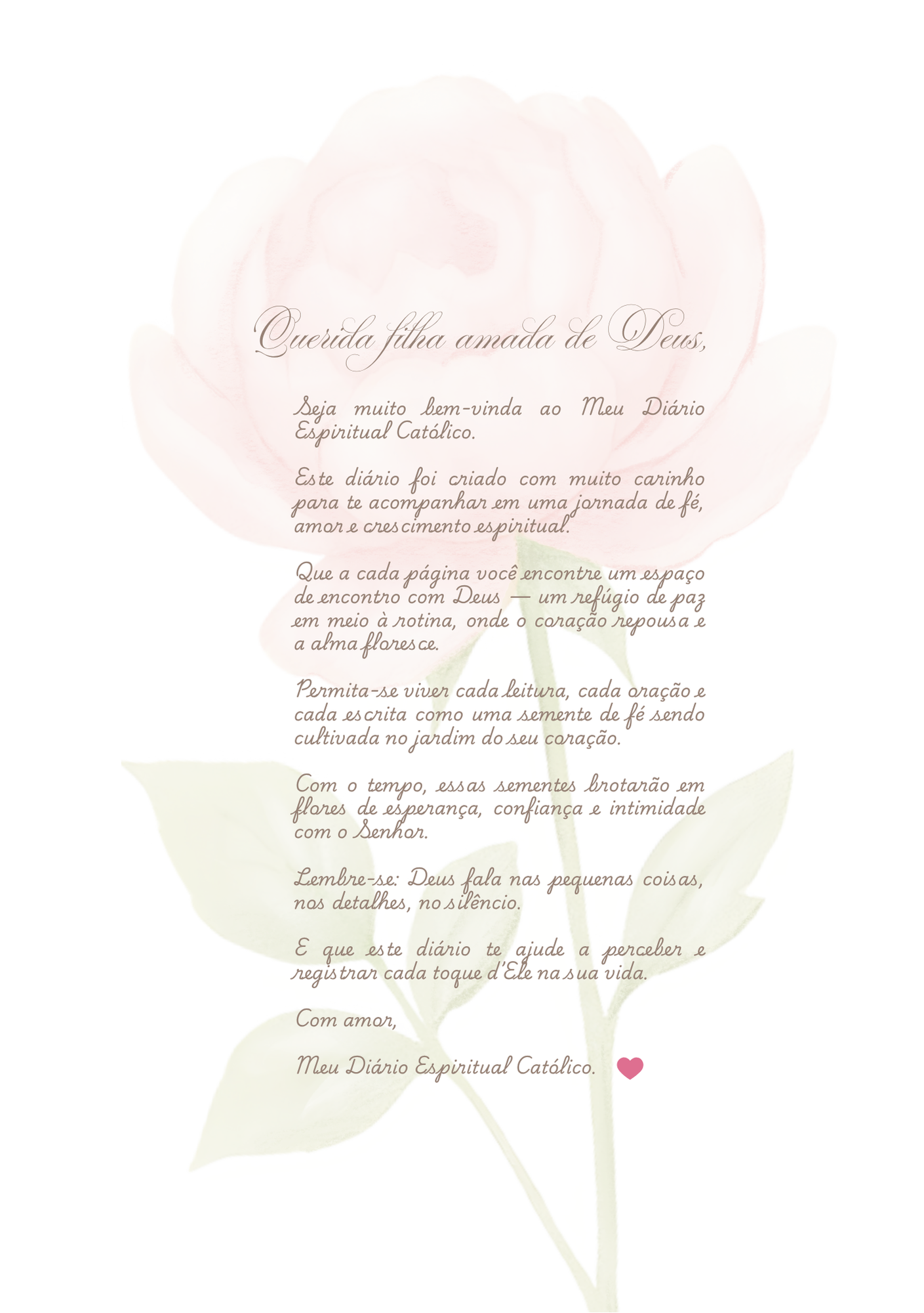 Cartinha de boas vindas