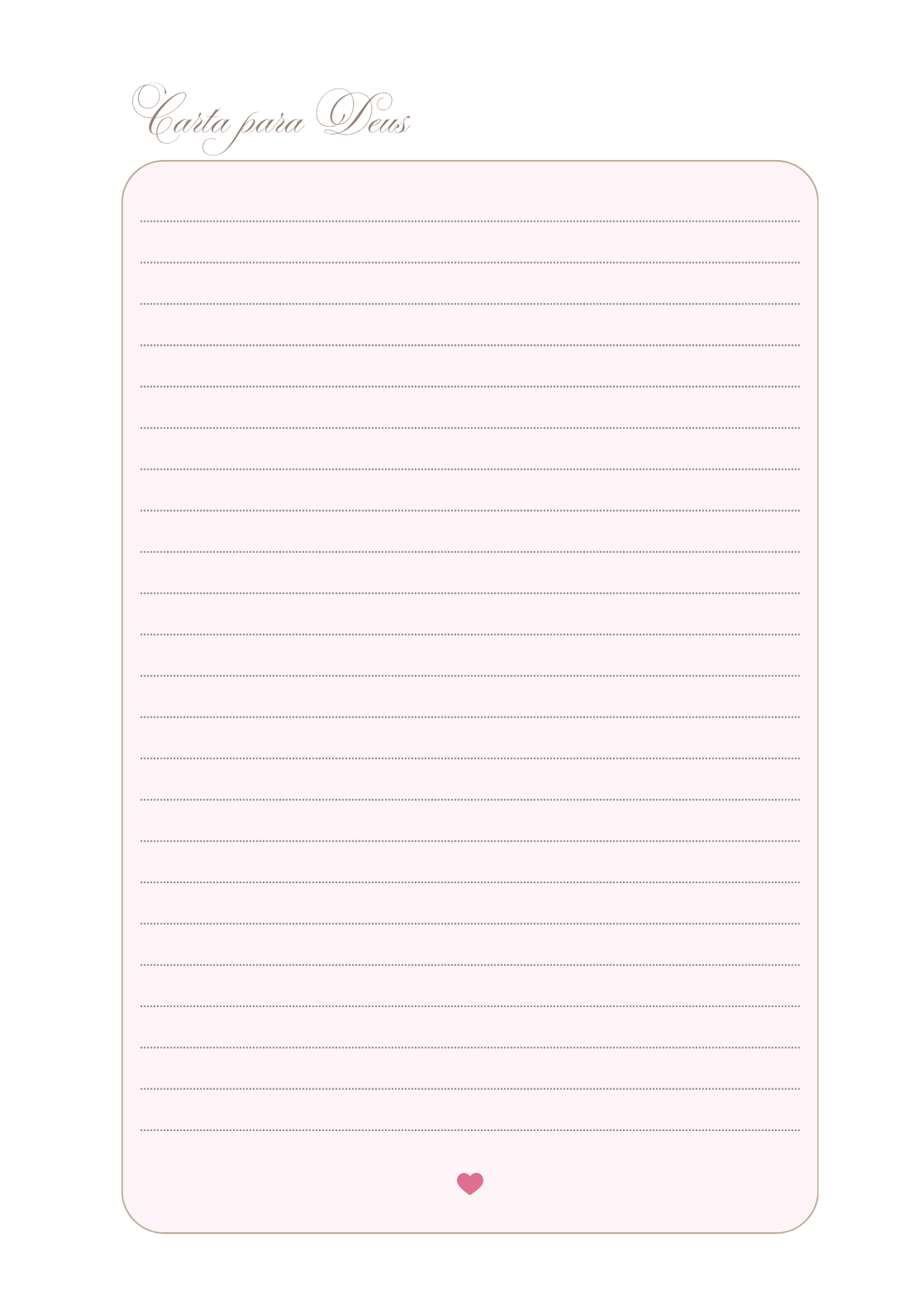 Página de carta para Deus